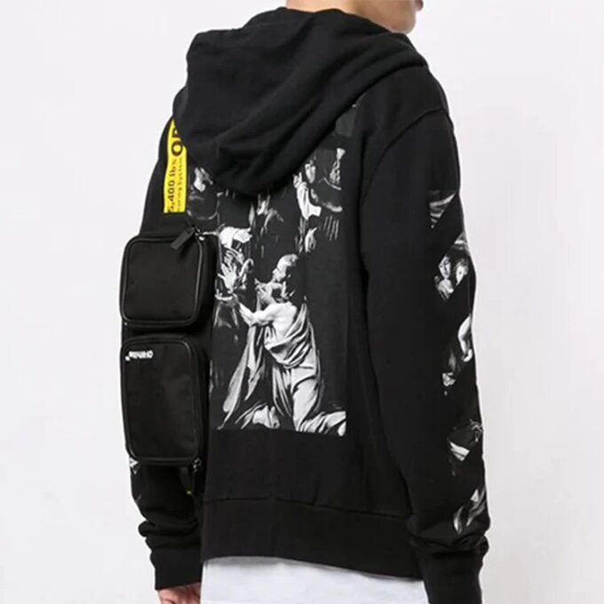 Caravaggio Square Slim Zip Hoodie “Black/Multicolor”