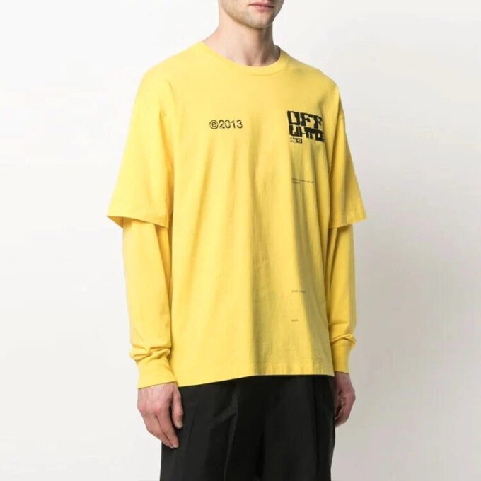Casual Alphabet Printing Long Sleeves Version Yellow
