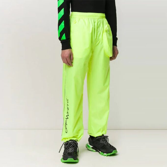 Casual Zipper Pocket Logo Printing Sports Pants/Trousers/Joggers Loose Fit Green