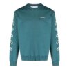 Chain Arrows Printing Round Neck Blue