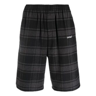 Check-Print Shorts “Black Grey”