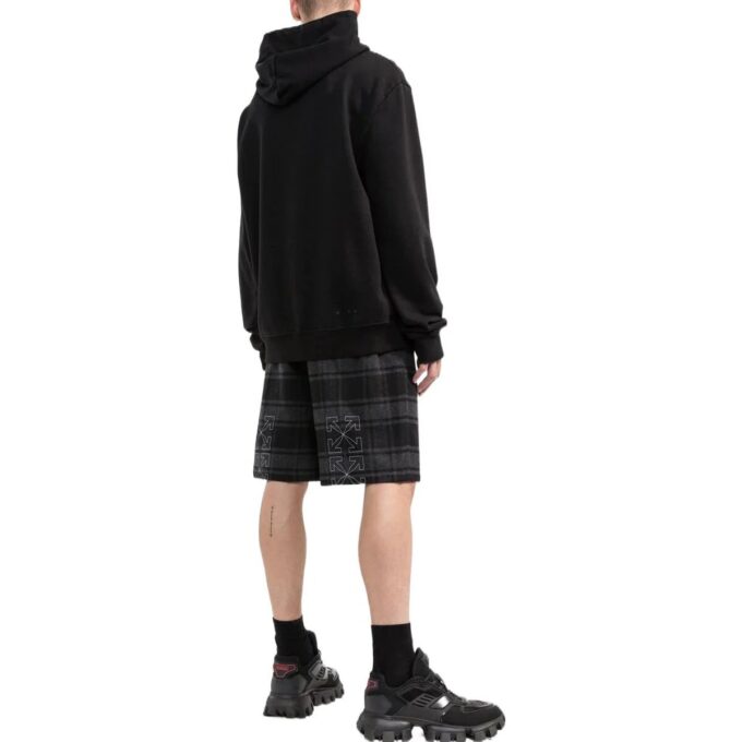 Check-Print Shorts “Black Grey”