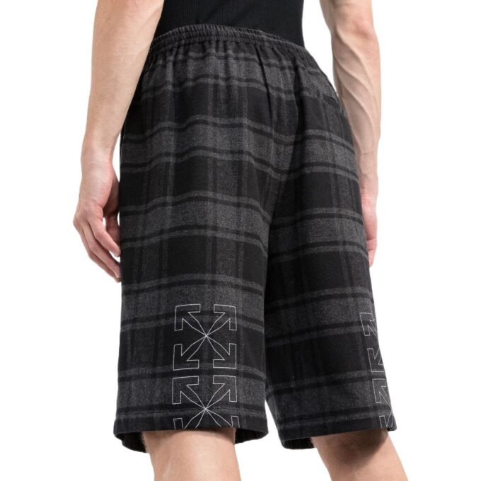 Check-Print Shorts “Black Grey”