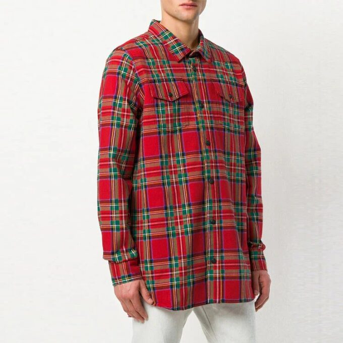 check shirt Men’ s Tartan Shirt Red