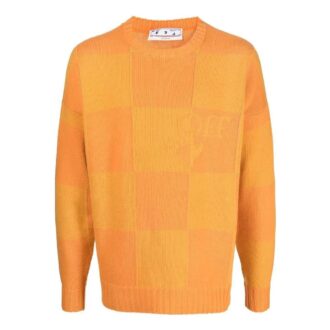 Checkerboard Logo Intarsi Knit Jumper