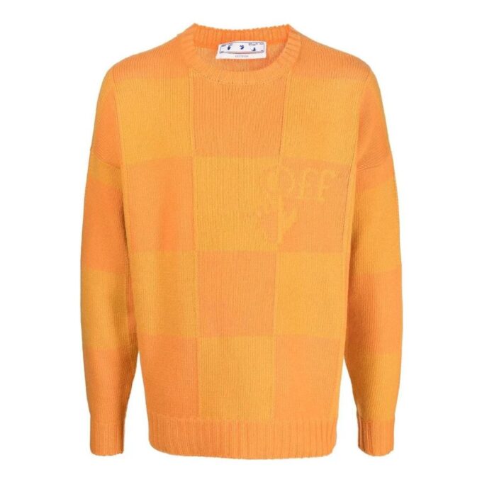 Checkerboard Logo Intarsi Knit Jumper