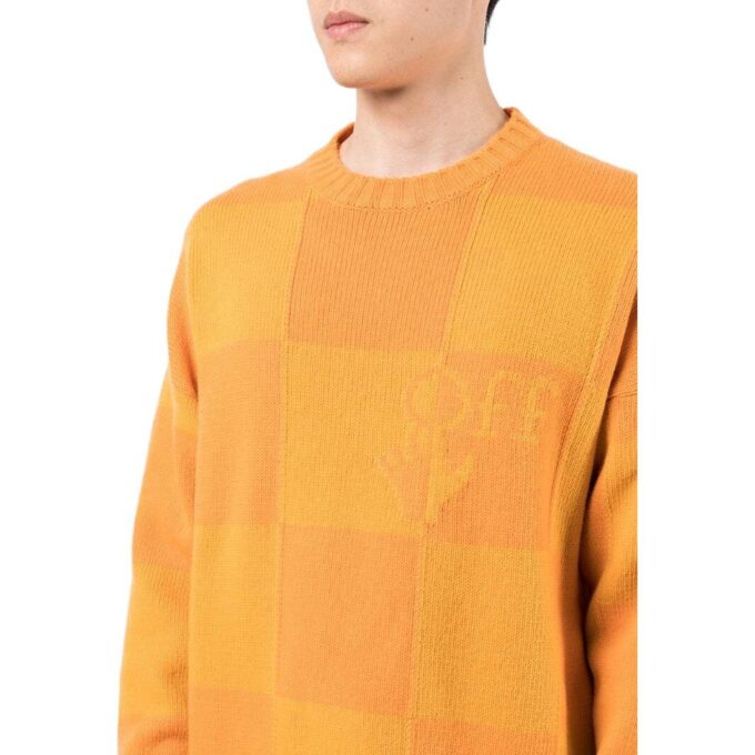 Checkerboard Logo Intarsi Knit Jumper