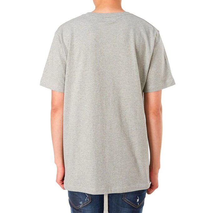 Chest Alphabet Logo Slim Fit Short Sleeve Gray