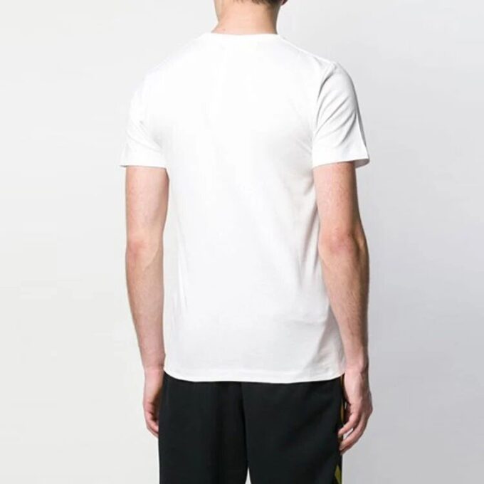 Chest Alphabet Logo Slim Fit Short Sleeve White