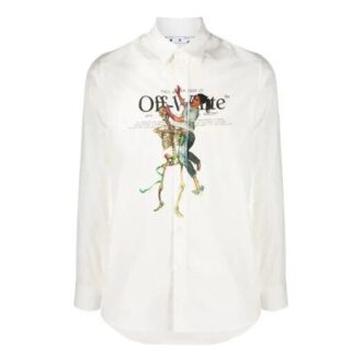 Chest Painting Printing Shirt White