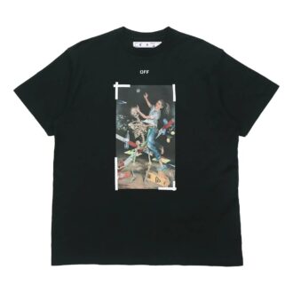 Chest Painting Printing Short Sleeve Black