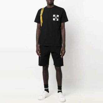 Chest Printing Short Sleeve Black
