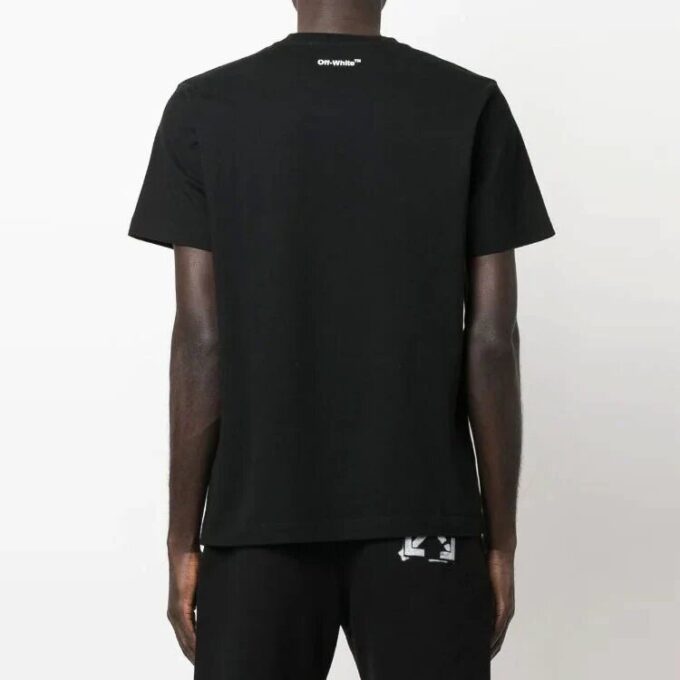 Chest Printing Short Sleeve Black