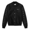 Chevron Varsity Baseball Jacket Men Black