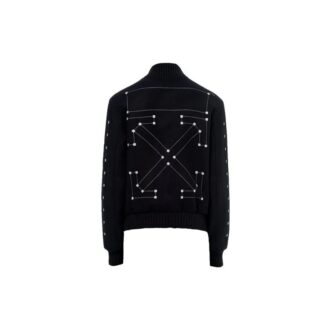Chevron Varsity Baseball Jacket Men Black