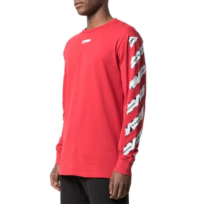 Classic Alphabet Logo Pattern Round Neck Version Red
