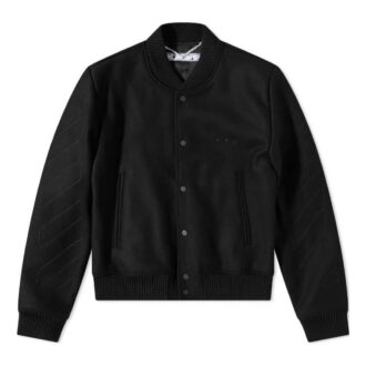 Classic Diagonal Varsity Jackets “Black”