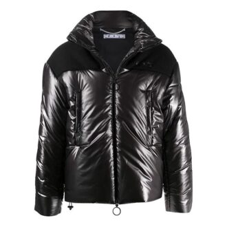 Classic hooded Stand Collar Jacket Black