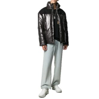 Classic hooded Stand Collar Jacket Black