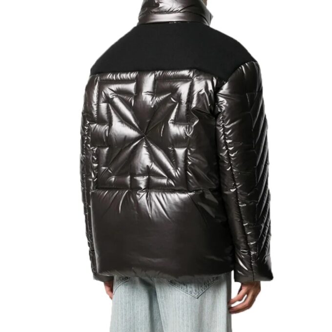 Classic hooded Stand Collar Jacket Black