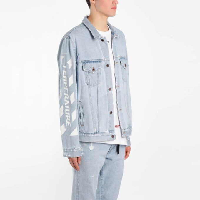 Classic Printing Jacket Denim Ordinary Version Blue