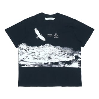 Climbing new Heights print Printing Men Loose Black