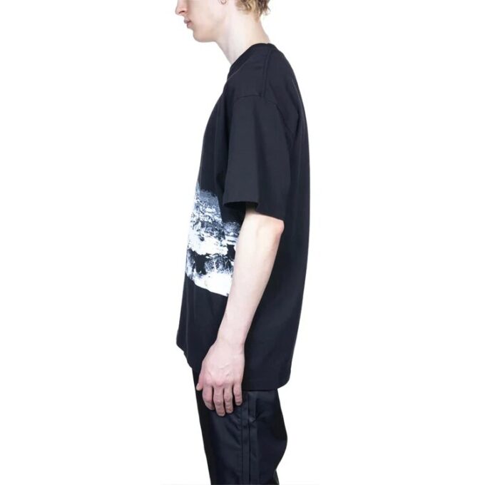 Climbing new Heights print Printing Men Loose Black