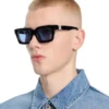 Clip On Light Blue Lens Sunglasses