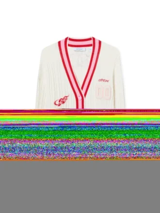 College Patch Cable Knit Cardigan