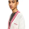 College Patch Cable Knit Cardigan