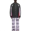 Color Block Denim Crystal Overshirt