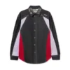 Color Block Denim Crystal Overshirt