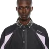 Color Block Denim Crystal Overshirt