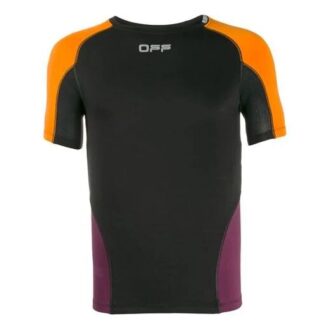 Colorblock Sports Short Sleeve Slim Fit Version Black