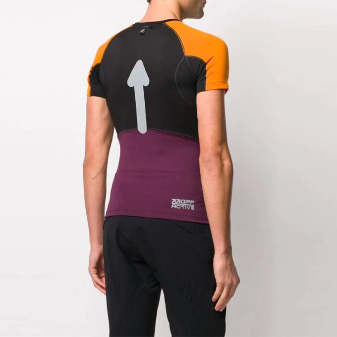 Colorblock Sports Short Sleeve Slim Fit Version Black