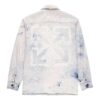 Colour Colour Rendering Ink Lapel Loose Denim Jacket Men White