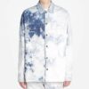 Colour Colour Rendering Ink Lapel Loose Denim Jacket Men White