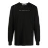 Cotton Arrow Logo Printing Round Neck Long Sleeves Black