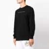 Cotton Arrow Logo Printing Round Neck Long Sleeves Black