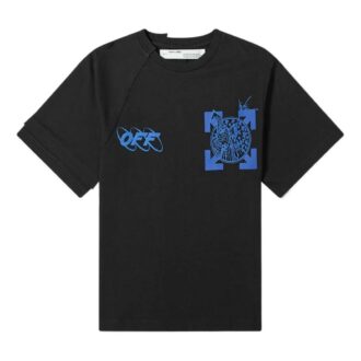 Cotton Classic Arrow Logo Printing Round Neck Short Sleeve Black