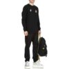 Cotton Classic Logo Apple Printing Round Neck Long Sleeves Black