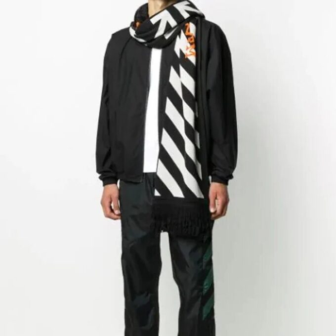 Cotton Icon Classic Scarf Black/White