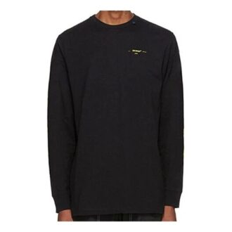 Cotton Logo Printing Long Sleeves Black