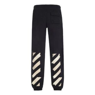 Cotton Mens Logo Loose Stripe Sweatpants Tape