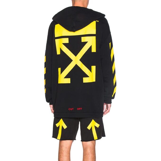 Cotton Printing Logo hooded Long Sleeves Black