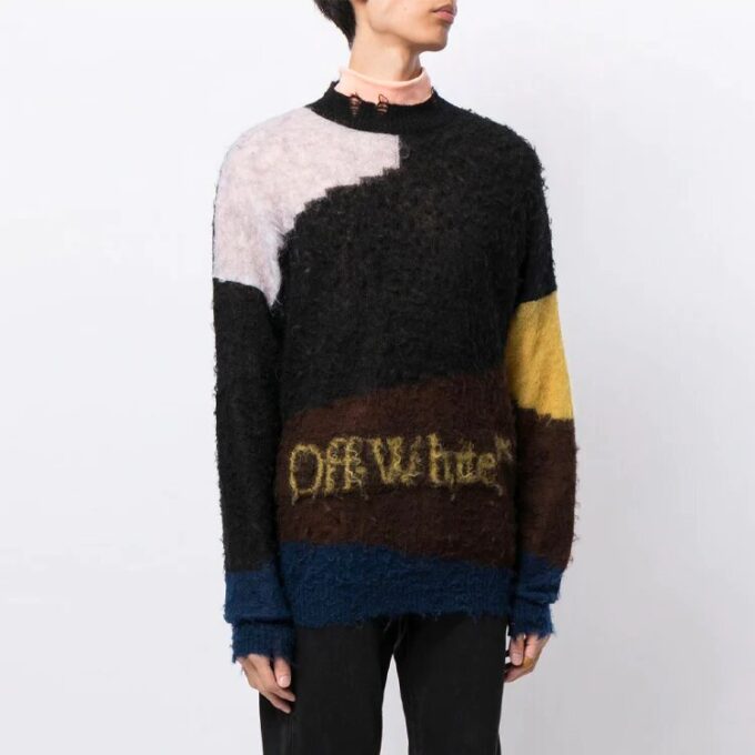 Cozy Round Neck Splicing Colorblock