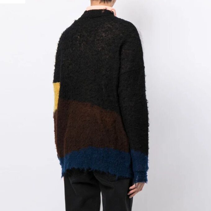 Cozy Round Neck Splicing Colorblock