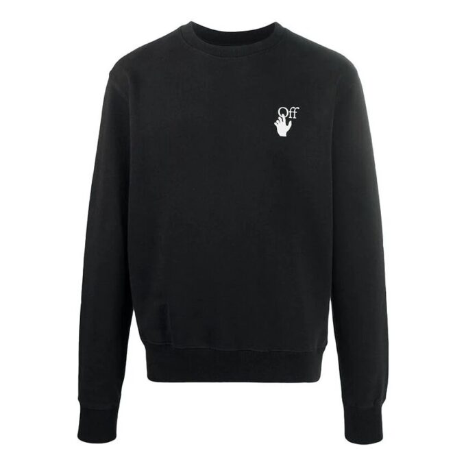Cut Here Logo Printing Pullover Black