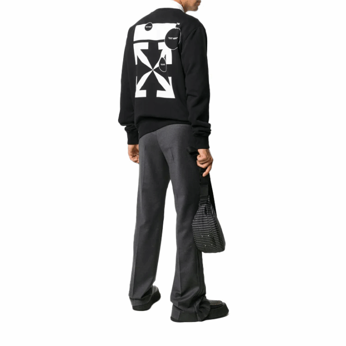 Cut Here Logo Printing Pullover Black
