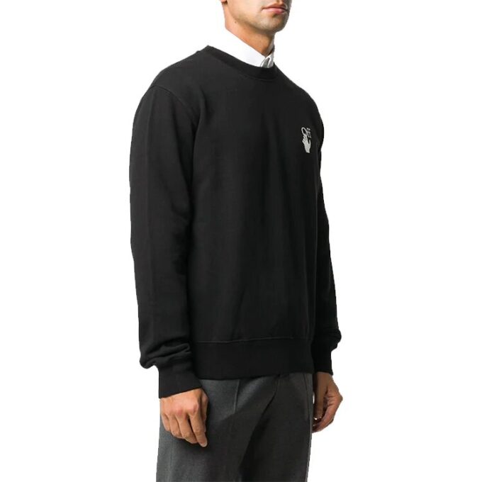 Cut Here Logo Printing Pullover Black